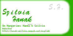 szilvia hanak business card